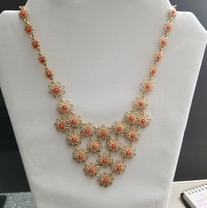 Gold/Orange Flower Necklace